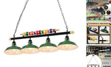 Adjustable Pool Table Lights for 7'-8' Billiard Light Hanging Green 4 Lights