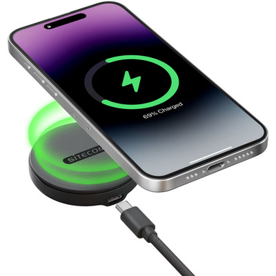 Sitecom 15W Magnetisches Wireless Ladegerät MagSafe Qi2 iPhone Android 1m