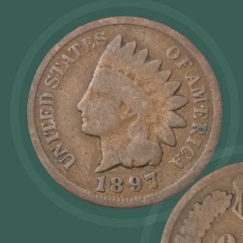 1897 Indian Head Cent Good Condition Penny 1c Cent - 0039