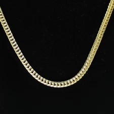 Mens 24" Franco 3mm 14k Gold Plated Necklace Hip Hop Jewelry High Quality