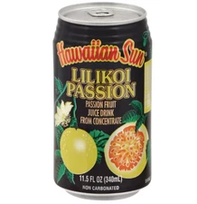 Hawaiian Sun Lilikoi Passion Fruit Juice Drink 11.5oz Can 6-Pack x1