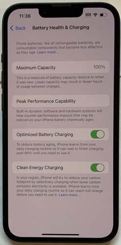 VERY NICE GSM UNLOCKED MIDNIGHT iPhone 13, 128GB A2482 ML933LL/A (100% BATTERY). - Picture 6 of 9