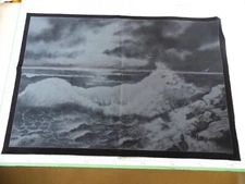 HUGE 38x25 Tri Chem Ready To Paint Liquid Embroidery 7861 Surf Seascape Ocean