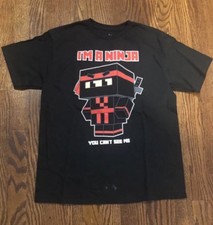 BOYS I'M NINJA YOU CAN'T SEE ME T-SHIRT-XL 14-16 -BLACK