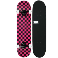 Krown Rookie Skateboard Complete Black/Pink Checker 7.75"