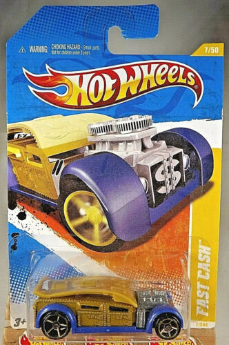 Hot Wheels 2011 New Models #7 Fast Cash gold/blue,ex.card,I Combine Shipping