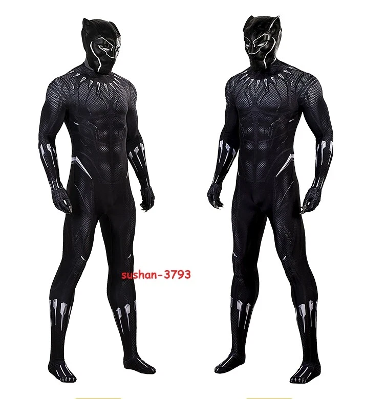 Marvel Pantera Negra Adulto Zentai Disfraz Disfraz Mono Body Halloween Foto 2 de 4