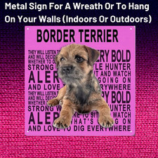 Border Terrier Portrait On Metal Sign