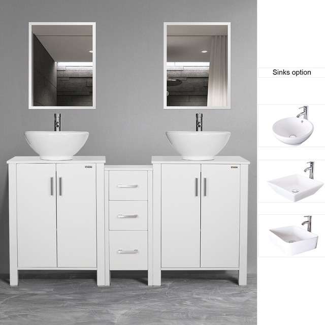 Wrought Studio Regine 71 Double Bathroom Vanity Set With Mirror