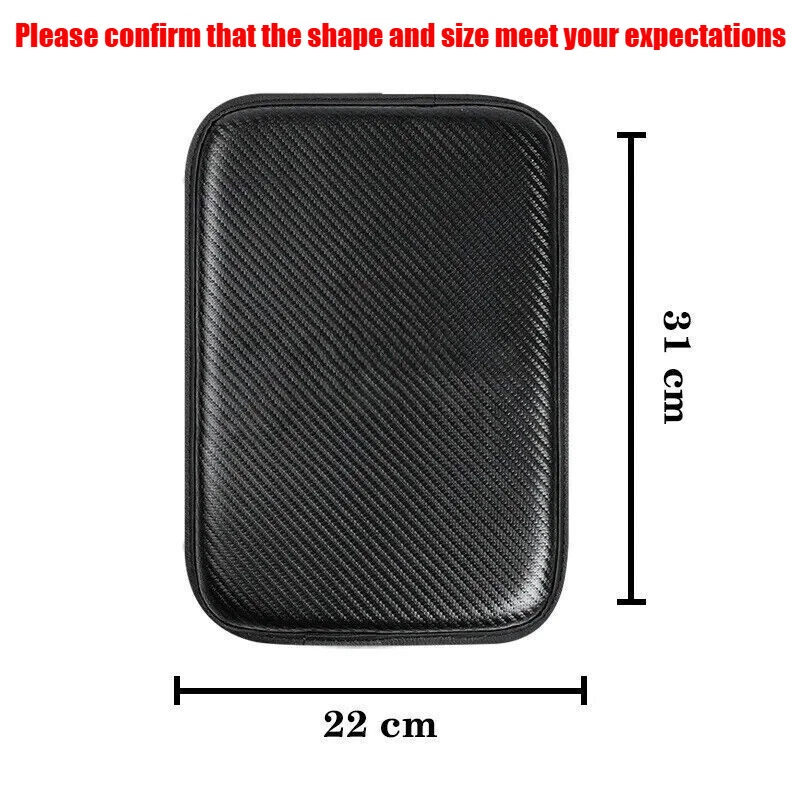 For NEW CADILLAC Carbon Fiber Car Center Console Armrest Cushion Pad Cover 1PCS - Image 3 of 4