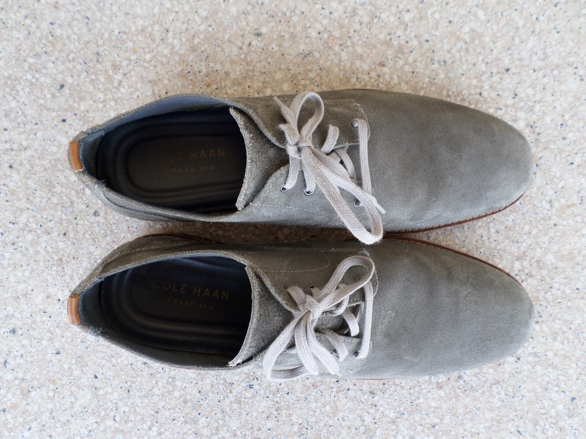 Cole Haan Grand 360 Gray Suede Dress Shoes. Men