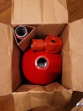 Justrite 26811R Steel Heavy Duty ciggerate Butt Receptacle disposal Red Open Box