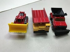 MATCHBOX BULLDOZER, DUMP, MAINTENANCE TRUCK RED k