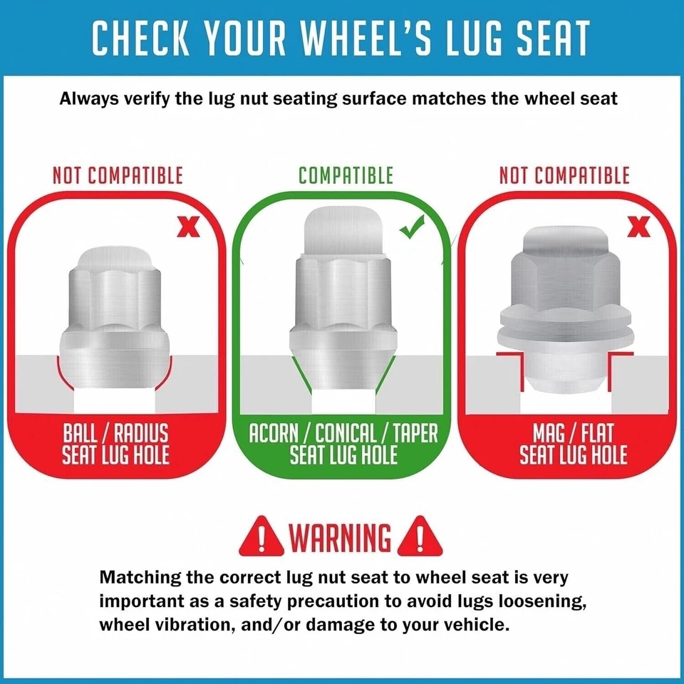 16 Bulge Lug Nuts 2010 2011 2012 2013 2014 Polaris RANGER 400 UTV Wheel Rim Nut - Image 2 of 4