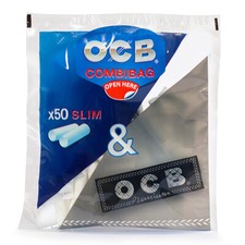 OCB COMBIBAG 50 puntas de filtro delgadas Ø6 + 1 folleto OCB Nº1 -50 papeles de liar (x10)