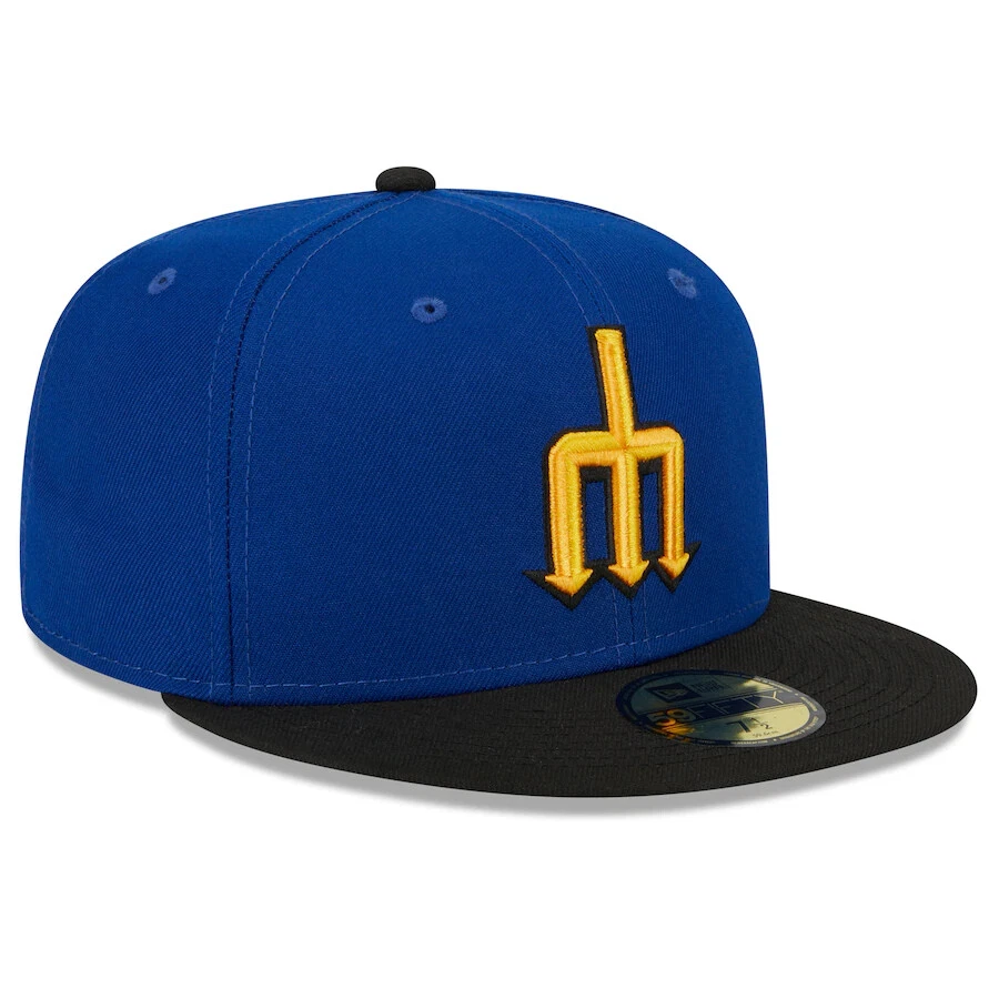 Men's New Era Royal/Black Seattle Mariners 2023 City Connect 59FIFTY Fitted Hat - Image 3 of 4