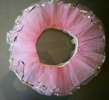 LEO'S DANCEWEAR  CHILD'S PINK NET AND SILVER SEQUIN TUTU OR COSTUME