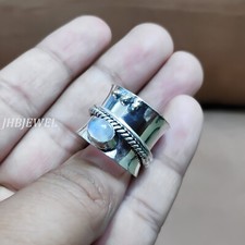 Moonstone Oval Gemstone 925 Sterling Silver Anxiety Spinner Ring For Anyone Gift