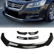 For 12-15 Honda Accord 4DR Sedan Gloss Black Front Bumper Lip Spoiler Spoiler