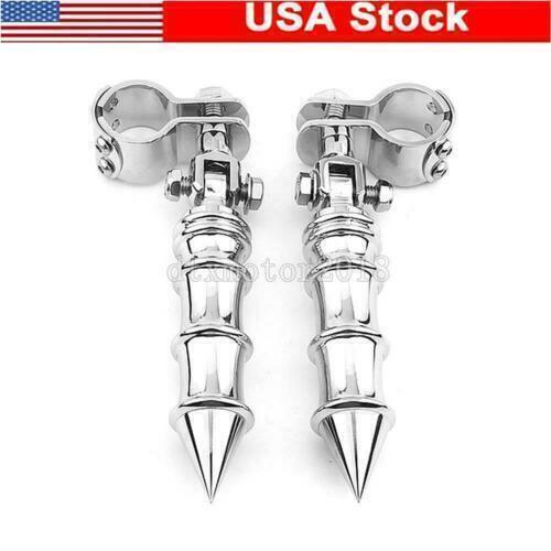 Chrome 11/4" Highway Foot Pegs Mounts Clsmpd For Honda Valkyrie 1500