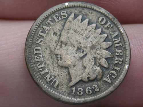 1862 Copper Nickel Indian Head Cent Penny- VG/Fine Details