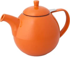 FORLIFE Curve Teapot with Infuser, 45-Ounce, Carrot