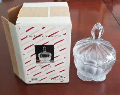 VTG Crystal Candy Jar with Lid Ladine Collection Made in Portugal C. 1990