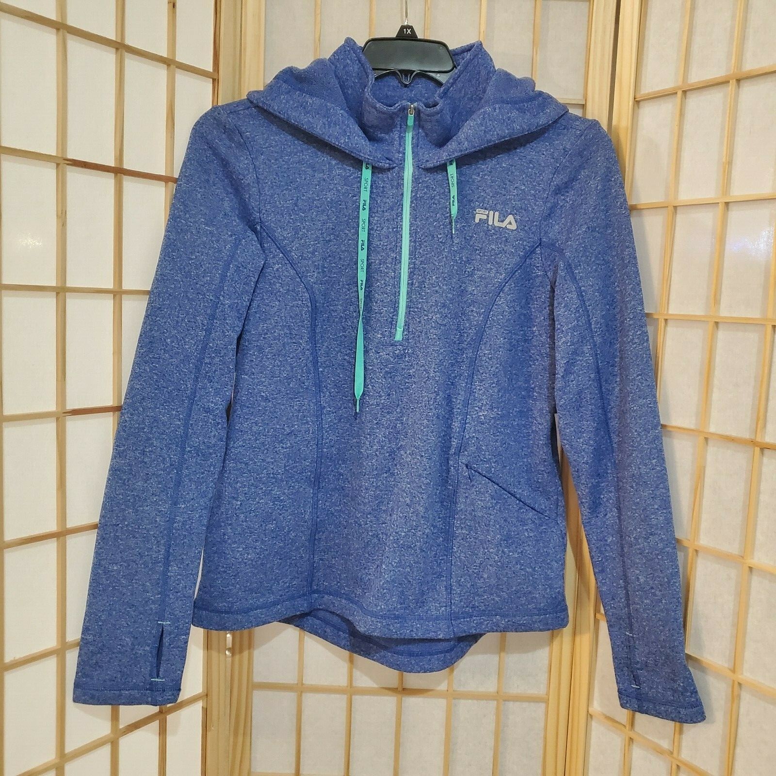 Felpa donna Fila Sport con cappuccio e zip parziale davanti con taschino taglia M