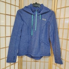 Fila Sport Womens Partial Zip Front Hoodie With Pocket Sz M