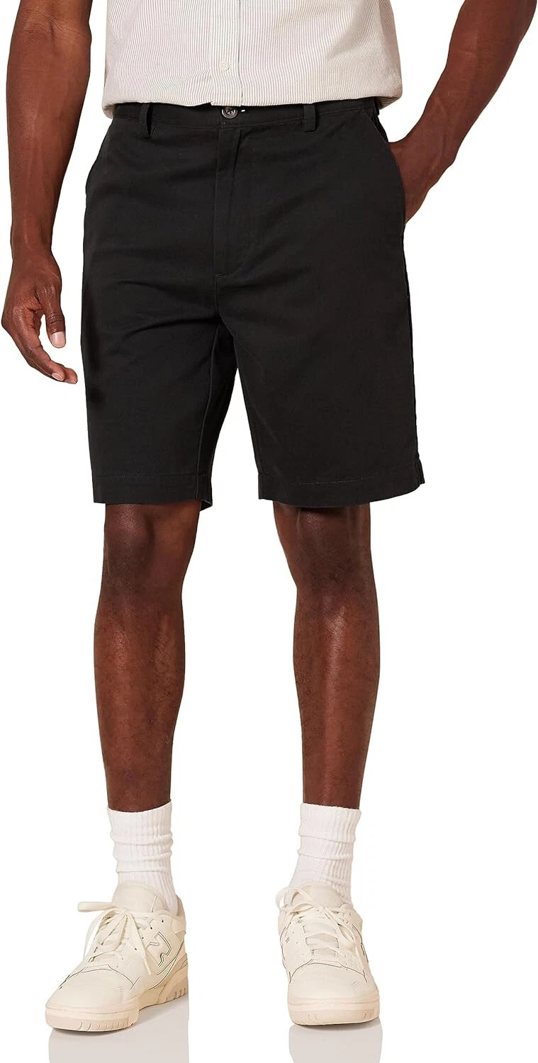 $69.50 Caribbean Men's, 4 Pockets 9" Chino Shorts, Black, 38
