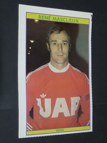 FICHE FOOTBALL MAGAZINE de 1976 RENÉ MASCLAUX - STADE DE REIMS - 21 cm