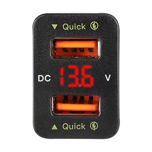 36W 2*USB Port QC3.0 Car Socket Fast Charger With Voltage Display For Toyota C - Picture 7 of 21
