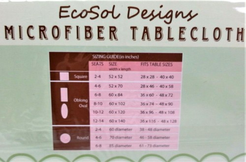 Microfiber Tablecloth 60x84 Light Green Spill Proof Spring Easter EcoSol Designs - Picture 7 of 7