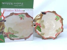 BLOCK Basics China Festive Ribbon by Sharron O'Neil Candy Dish - NIP