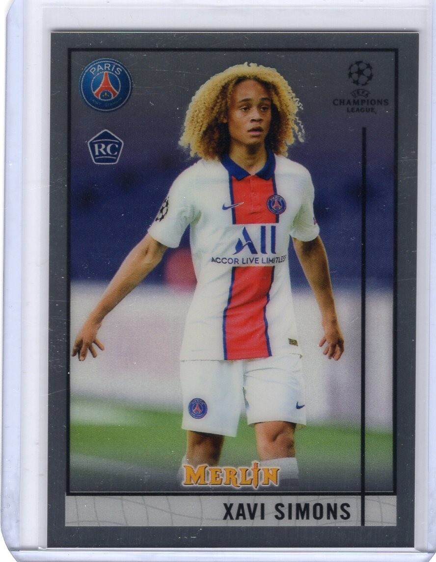 2020-21 Topps Chrome Merlin Xavi Simons Rookie PSG #87