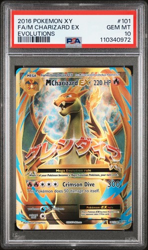 2016 POKEMON XY EVOLUTIONS #101 FULL ART/M CHARIZARD EX PSA 10