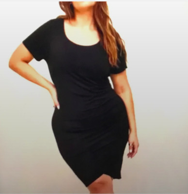 Torrid Mini Super Soft Elbow Sleeve Bodycon Dress Size 4X Black