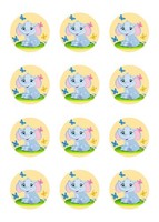 Muffinaufleger Muffins Amerikaner Kindergeburtstag Tiere Elefant EL01