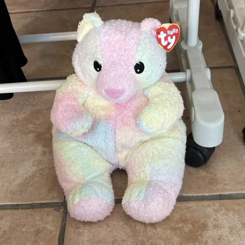Ty Bearbaby Pillow Pals Collection Tie-Dye Pastel Plush 1999 All Ages 3-11 Years