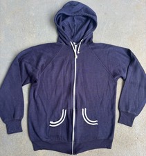 VTG 80s Full Zip HOODIE/great Pocket Trim.M/L