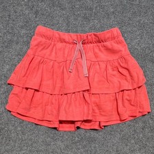 Cat  Jack Girls Coral Pink Tiered Ruffle Skort Size M 7/8 Jersey Knit Shorts