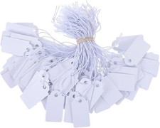 Price Tags 200 Piece Small Tags Elastic String White Hang 1.02 0.47inch Writable