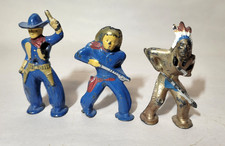 Barclay Manoil Blue Cowboys Indian Pod Foot Vintage Lead/Metal Figures