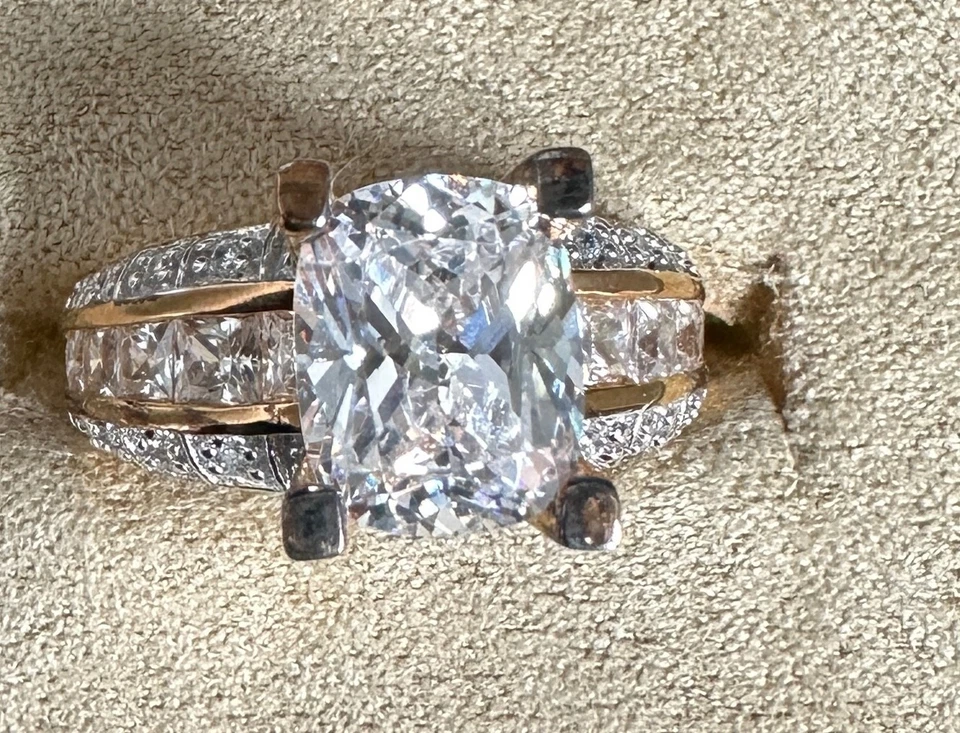 Anillo Bella Luce Eterno plateado amarillo talla 8 Foto 2 de 4