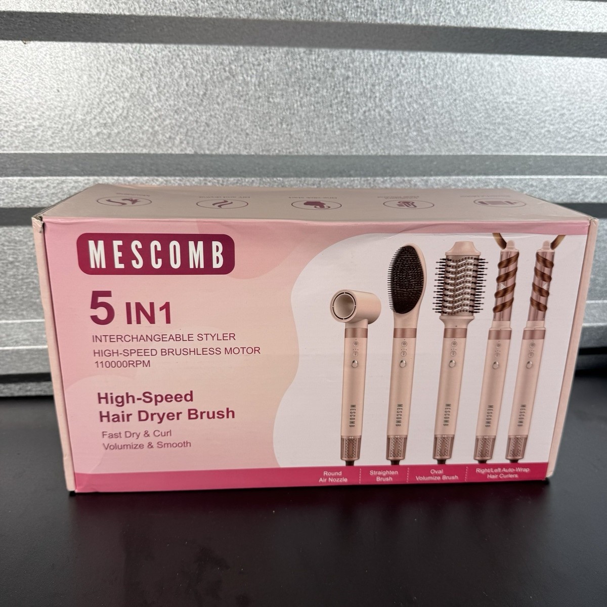 Mescomb 5-in-1 Hair Dryer Brush Set with High-Speed Brushless