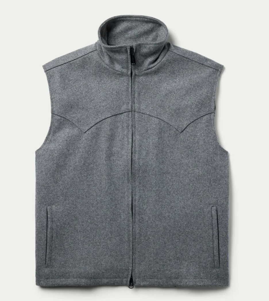 Schaefer Outfitter Wool Blend Arena Vest Rodeo Zip Yellowstone Men's XL - Gray