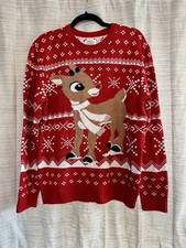 Rudolph The Red Nosed Reindeer Christmas Sweater Size Medium