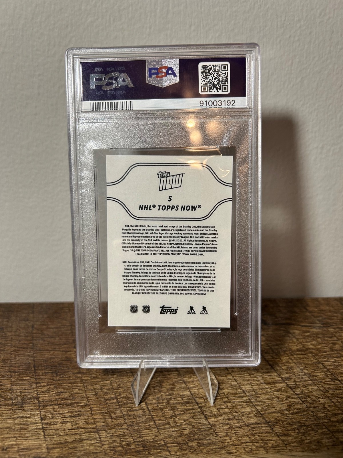 2023 Topps Now NHL Connor Bedard #5 Rookie RC Sticker 1st Goal PSA 10 view 2