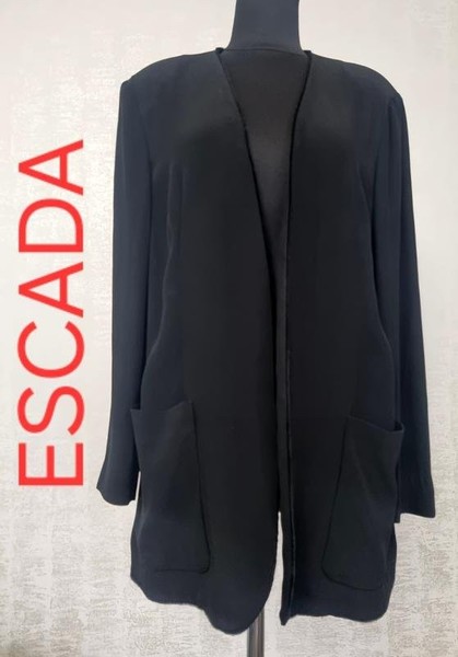 Women Escada Jacket Black Viscose 38 / M / 46