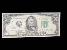 Scarce 1950A $50 FRN Star Note From Cleveland High Grade Crisp + Bright